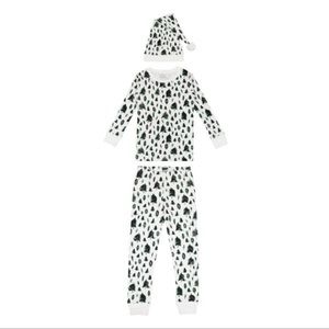L’oved Baby Organic Tree Print Two Piece Xmas PJ + Hat 18-24 months NWT